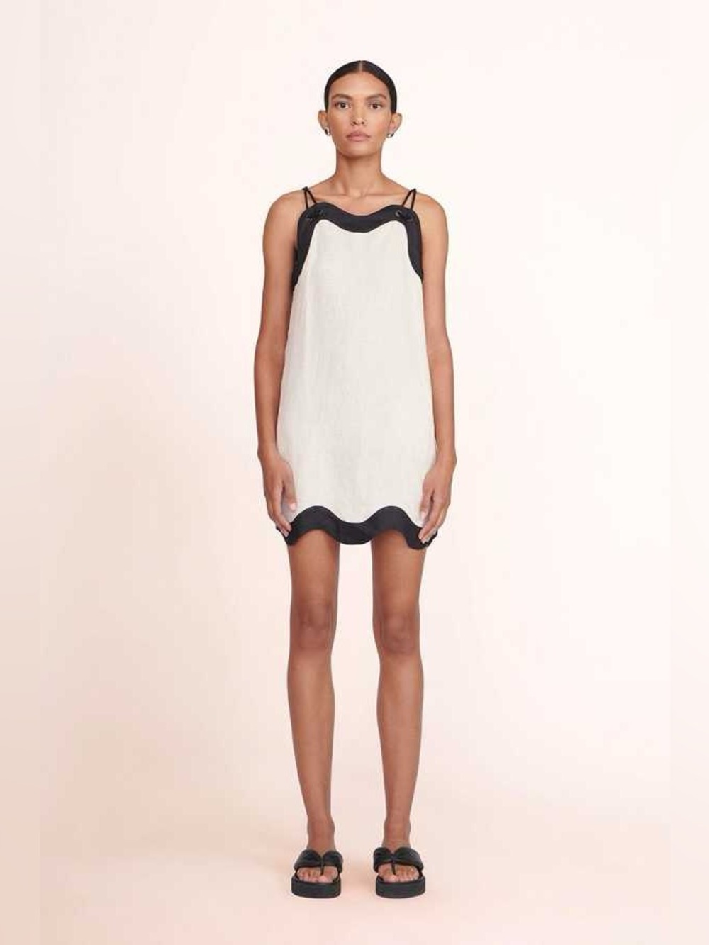 Staud Renata Dress in Natural/Black